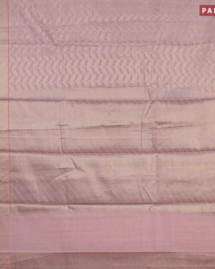 Banarasi kota saree pastel pink and maroon with allover zari weaves and zari woven border