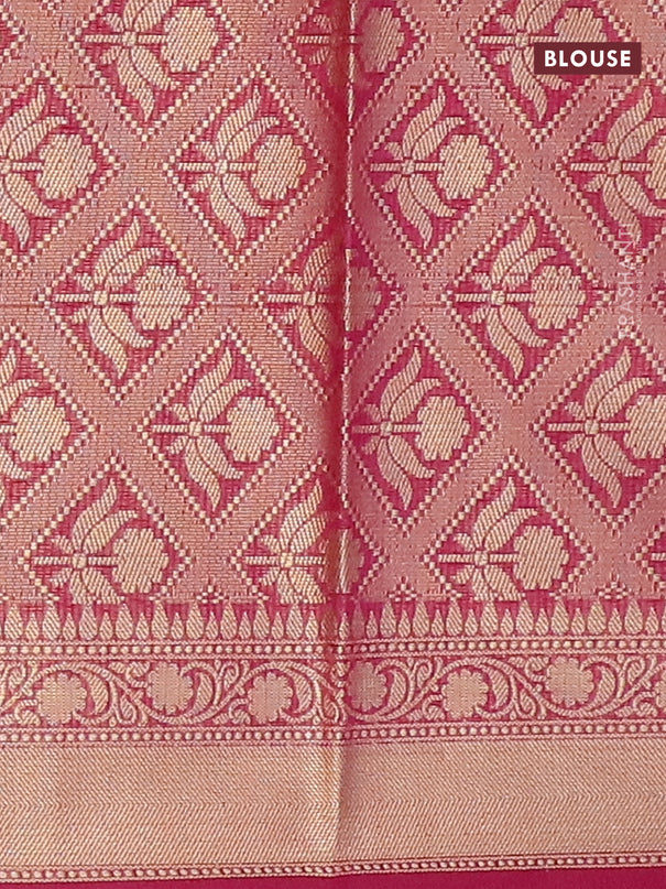 Banarasi kota saree magenta pink with allover thread & zari woven butta weaves and zari woven border