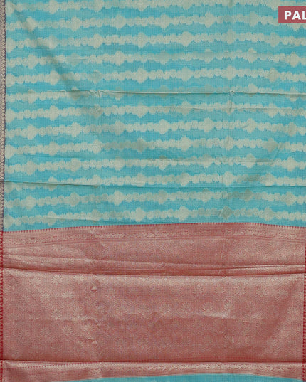 Banarasi kota saree teal blue and maroon with allover zari weaves and zari woven border