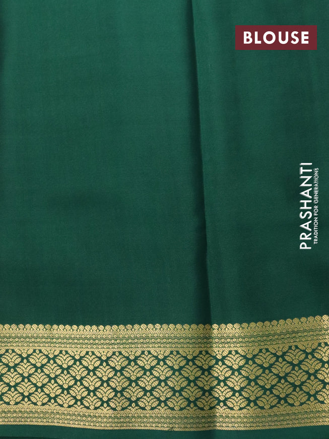 Pure mysore silk saree light pink and green with allover zari weaves and zari woven border