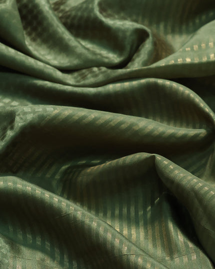 Pure mysore silk saree pastel green with allover self emboss and zari woven border
