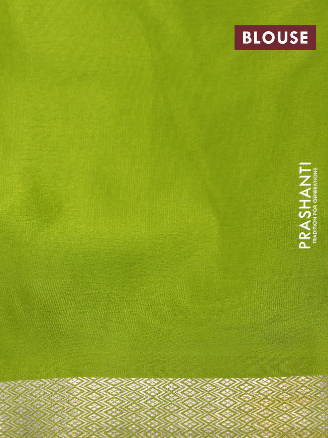 Pure mysore silk saree light green with allover self emboss and zari woven border