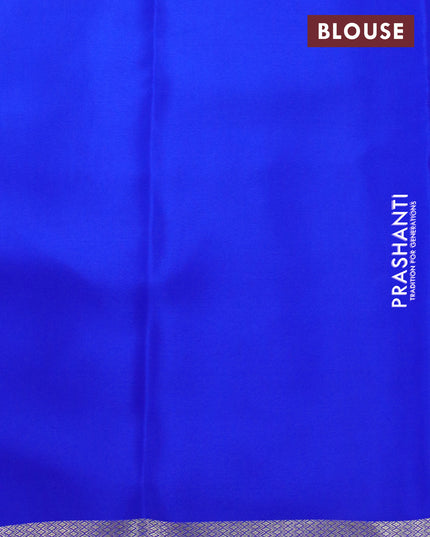 Pure mysore silk saree royal blue with allover self emboss and zari woven border