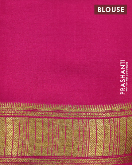 Pure mysore silk saree yellow and pink with allover zari checked pattern and zari woven border