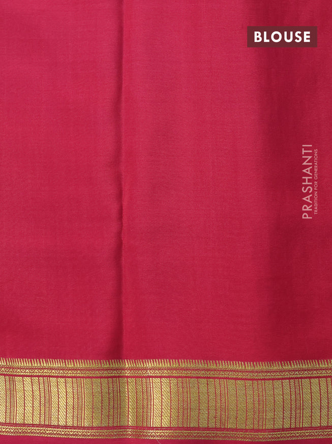 Pure mysore silk saree royal blue and maroon with allover zari checked pattern and zari woven border