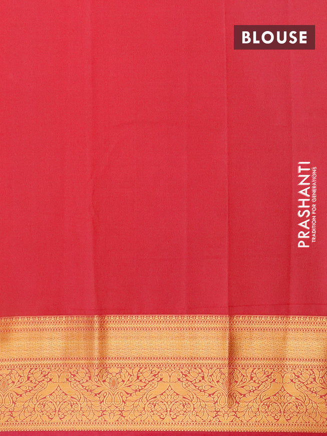 Semi kanjivaram silk saree beige and pink with zari woven buttas and zari woven korvai border
