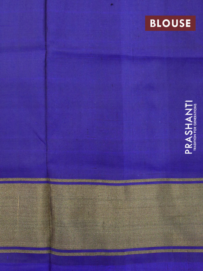 Pochampally silk saree off white grey and blue with allover ikat weaves and zari woven border