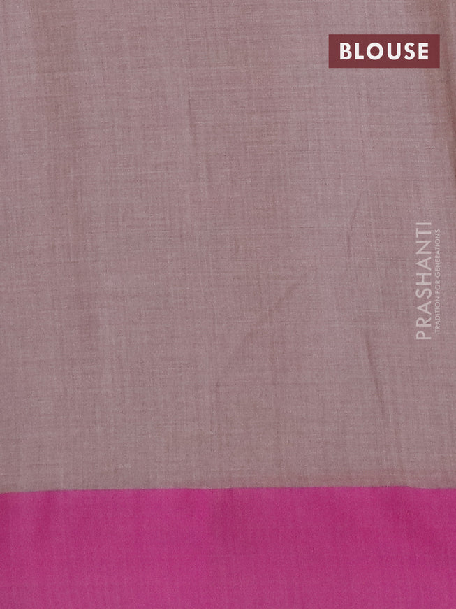 Bengal soft cotton saree grey shade and purple with allover ikat weaves and simple border