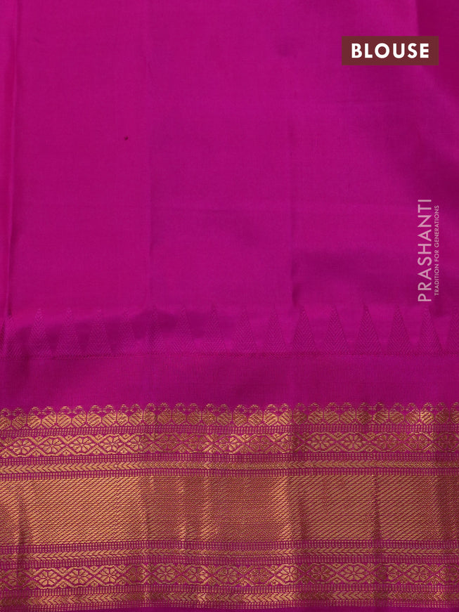 Pure gadwal silk saree cs blue with zari woven buttas and ganga jamuna border