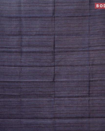 Pure linen saree grey and brown with allover stripe pattern and piping border