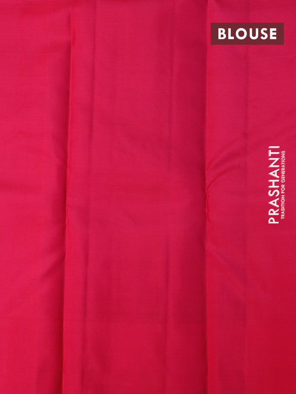 Pure kanjivaram silk saree light pink and dark pink with zari woven buttas and simple border