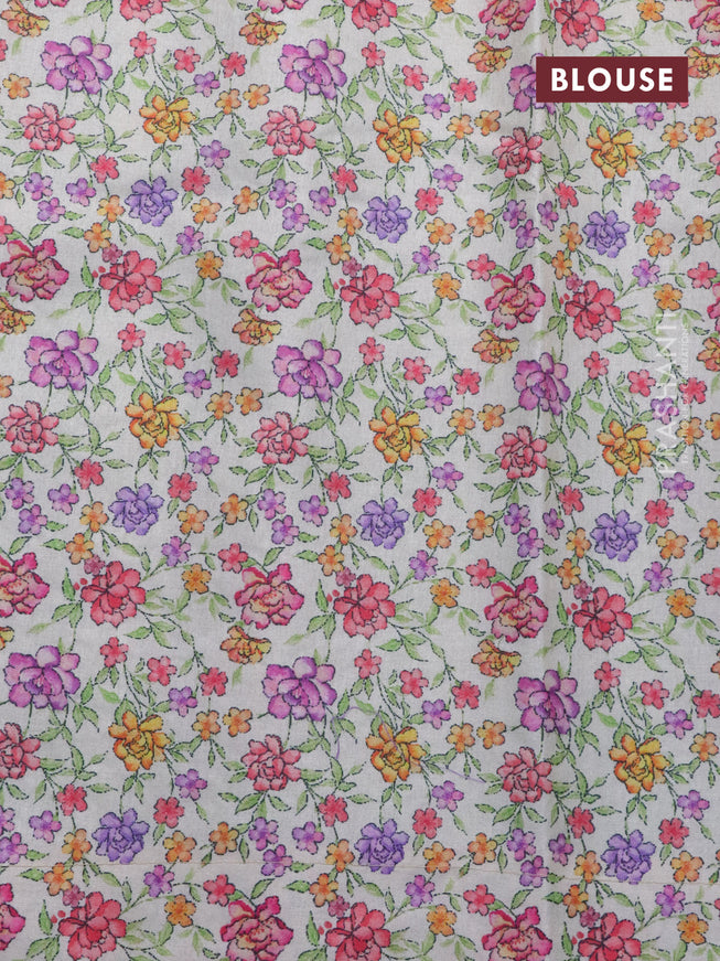 Semi tussar saree pastel green with allover floral design applique work and zari woven border