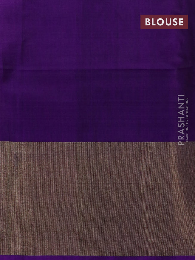 Ikat silk cotton saree sandal and purple with allover ikat weaves and long ikat woven border