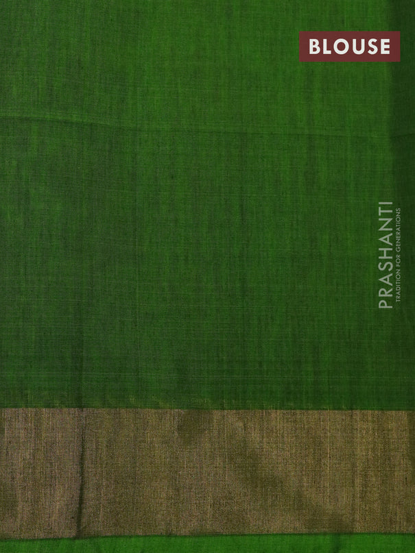 Ikat silk cotton saree light blue and light green with allover ikat weaves and zari woven border