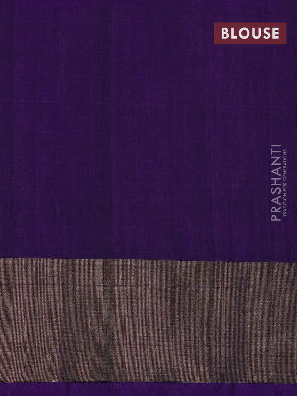 Ikat silk cotton saree pink shade and violet with allover ikat weaves and zari woven border
