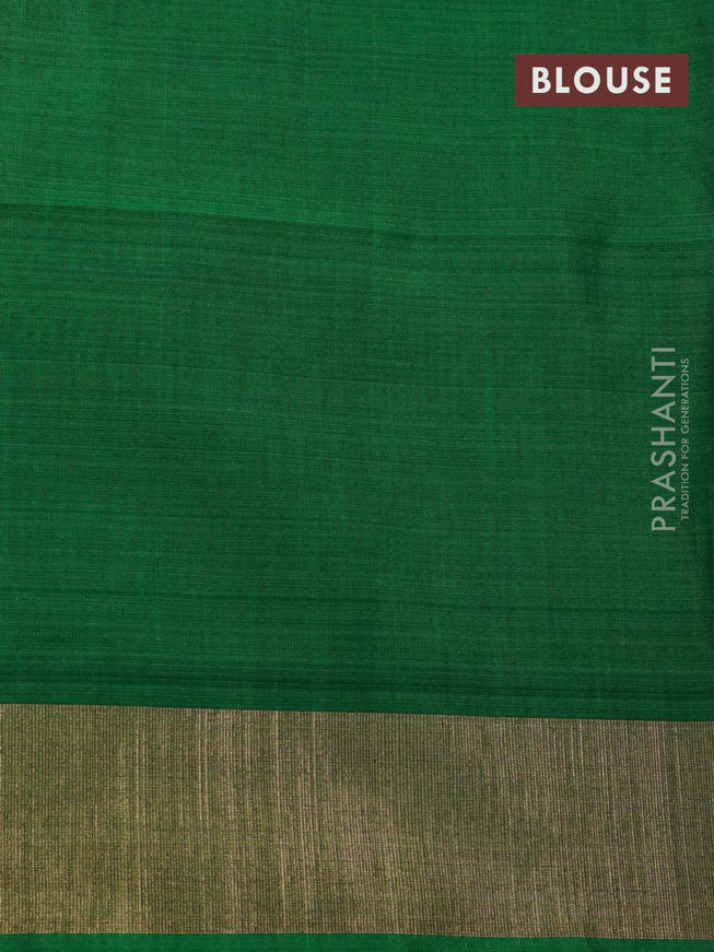 Ikat silk cotton saree orange and green with allover ikat weaves and zari woven border