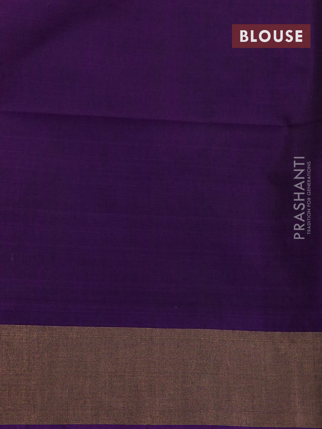 Ikat silk cotton saree light green and violet with allover ikat weaves and zari woven border