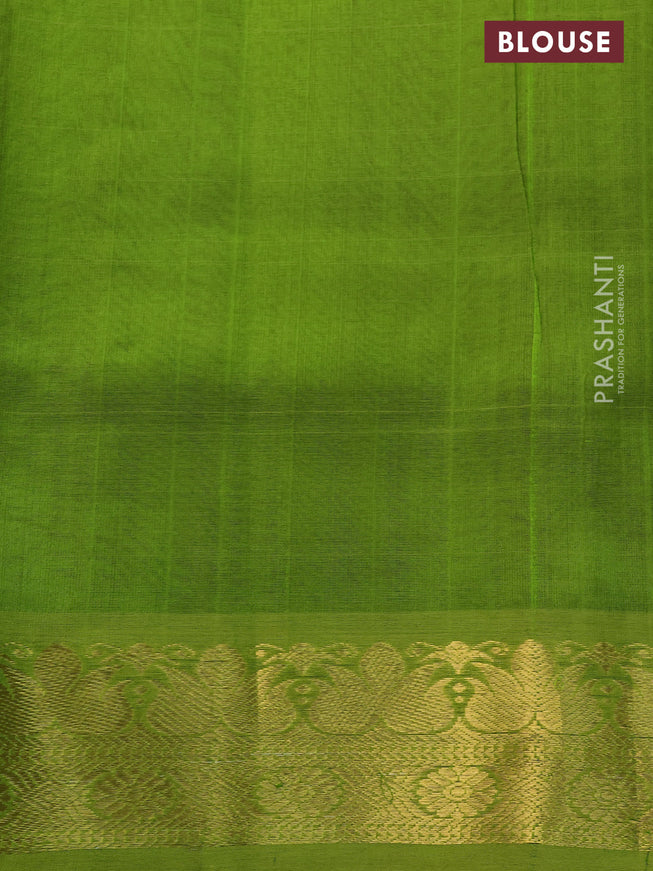 Silk cotton saree pink and light green with zari woven buttas and zari woven border