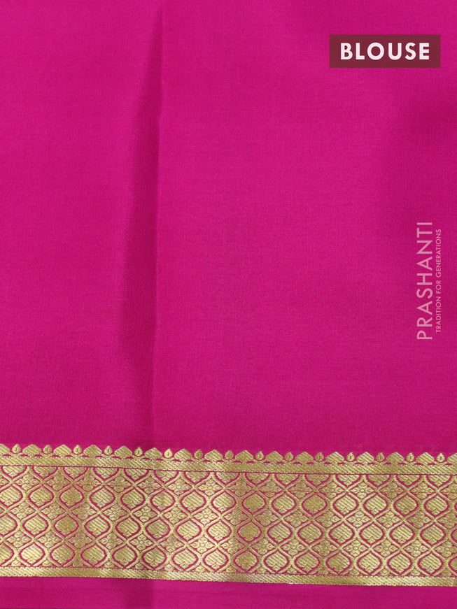 Mysore silk saree light pink and pink with plain body and zari woven border plain body