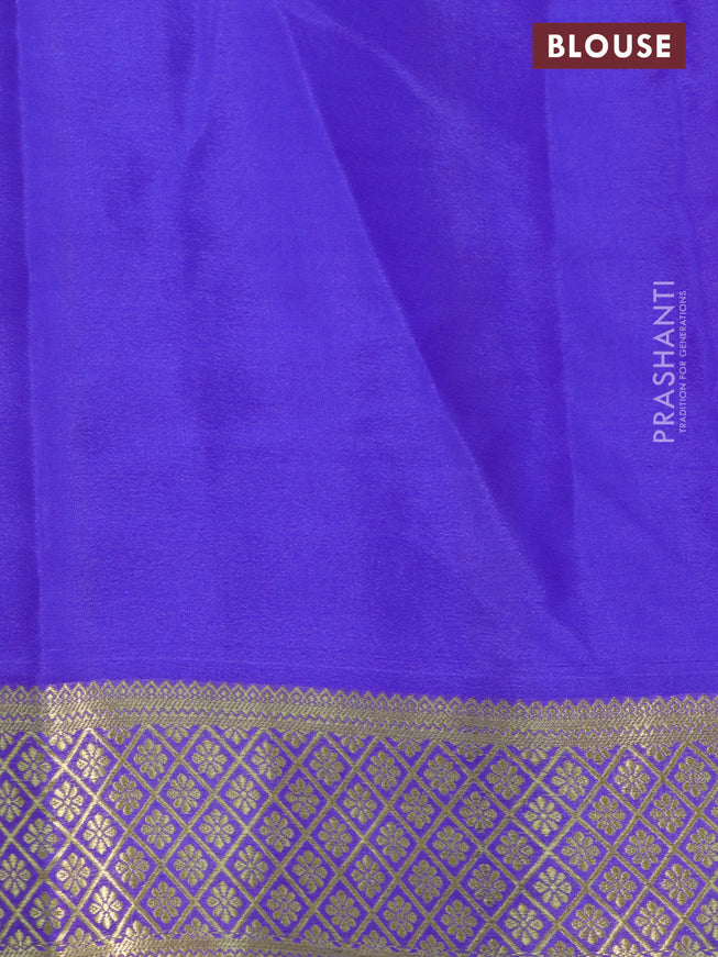 Mysore silk saree lotus pink and lavender with plain body and zari woven border plain body