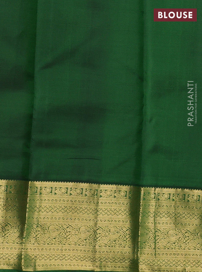 Pure kanchipuram silk saree maroon and green with zari woven buttas and rich zari woven border