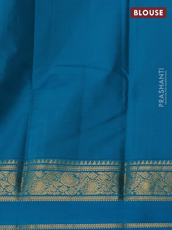 Pure kanchipuram silk saree maroon and cs blue with allover zari woven buttas and rettapet zari woven korvai border