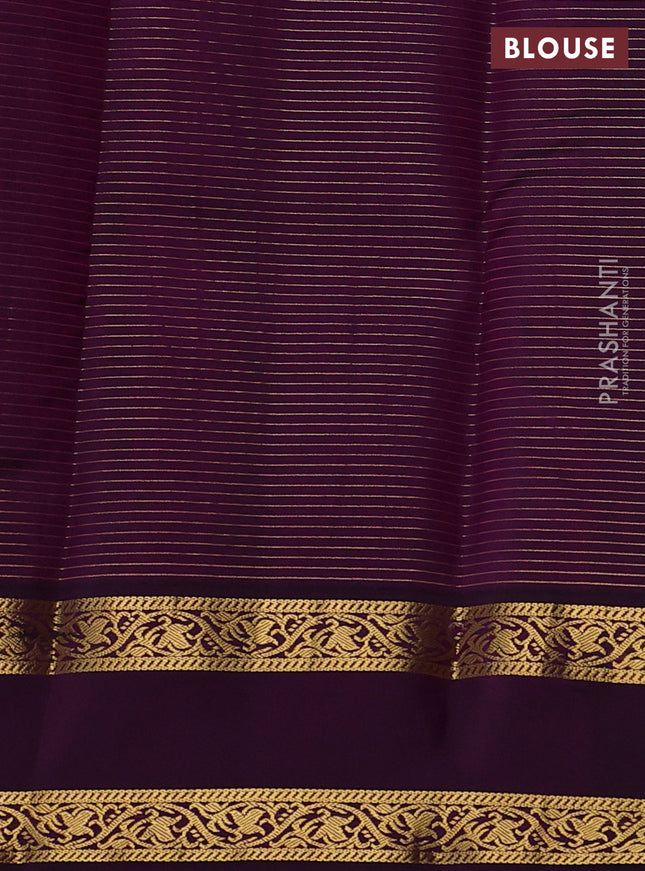 Pure kanchipuram silk saree lime yellow and purple with allover zari checks & buttas and rettapet zari woven korvai border