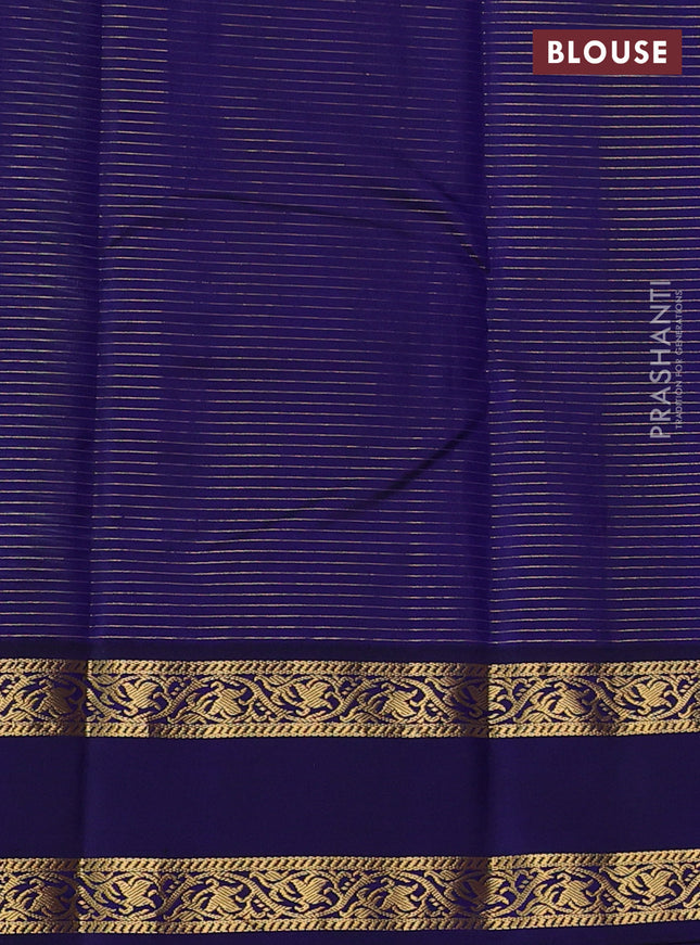 Pure kanchipuram silk saree pista green and blue with allover zari checks & buttas and rettapet zari woven korvai border