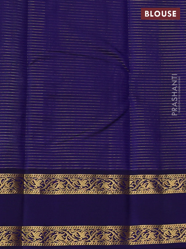 Pure kanchipuram silk saree pista green and blue with allover zari checks & buttas and rettapet zari woven korvai border