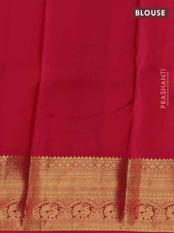 Pure kanchipuram silk saree royal blue and pink with zari woven buttas and rich zari woven korvai border