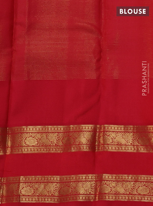 Pure kanchipuram silk saree bottle green and pink with allover small zari checks & buttas and rettapet zari woven border