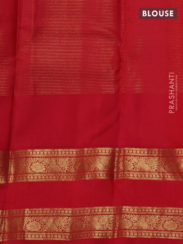 Pure kanchipuram silk saree bottle green and pink with allover small zari checks & buttas and rettapet zari woven border