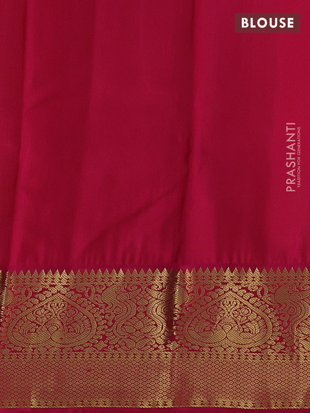 Pure kanchipuram silk saree mild pista green and pink with zari woven buttas and rich zari woven korvai border