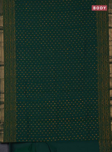 Mangalagiri cotton block printed saree green with allover butta prints and mangalgiri border