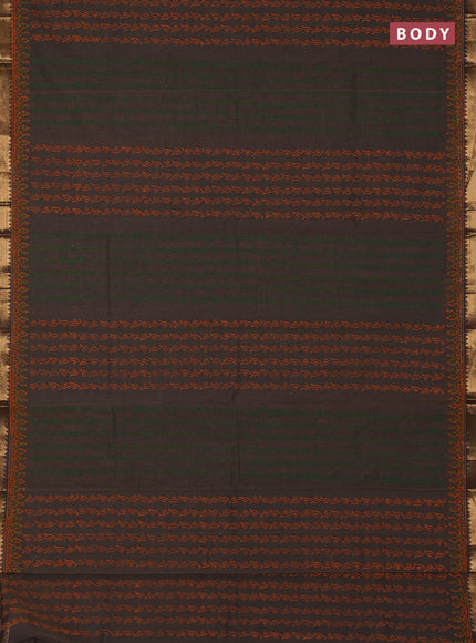 Mangalagiri cotton block printed saree pastel brown with allover prints and mangalgiri border