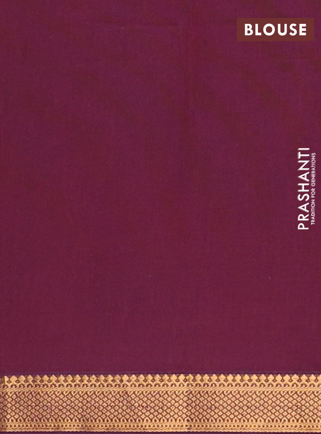 Mangalagiri cotton block printed saree maroon with allover prints and mangalgiri border