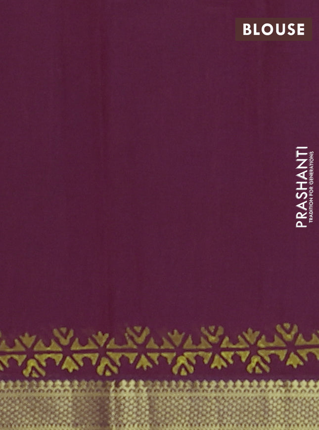 Mangalagiri cotton block printed saree maroon with butta prints and mangalgiri border
