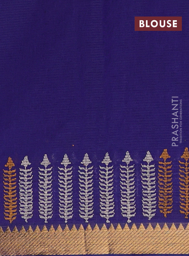 Mangalagiri cotton block printed saree violet with allover butta prints and mangalgiri border