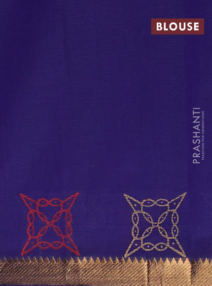 Mangalagiri cotton block printed saree violet with rangoli butta prints and mangalgiri border