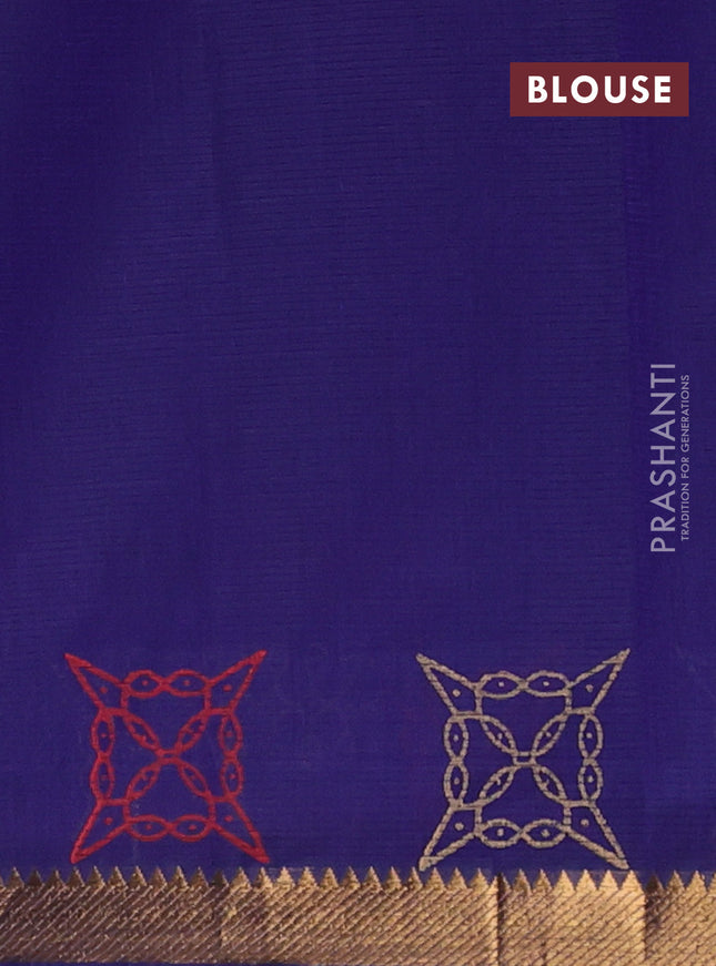 Mangalagiri cotton block printed saree violet with rangoli butta prints and mangalgiri border