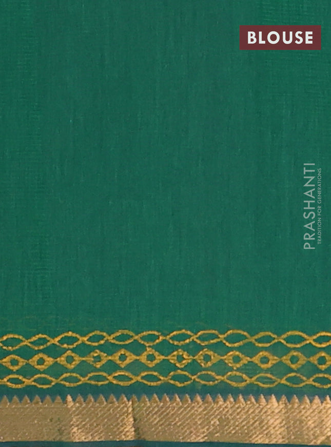Mangalagiri cotton block printed saree green with rangoli butta prints and mangalgiri border