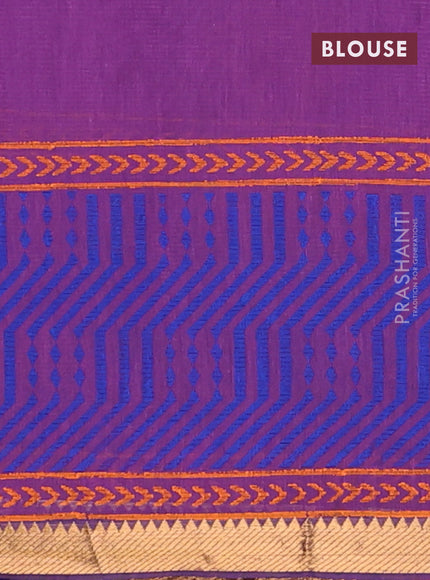 Mangalagiri cotton block printed saree mild purple with butta prints and mangalgiri border