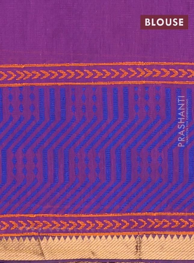 Mangalagiri cotton block printed saree mild purple with butta prints and mangalgiri border