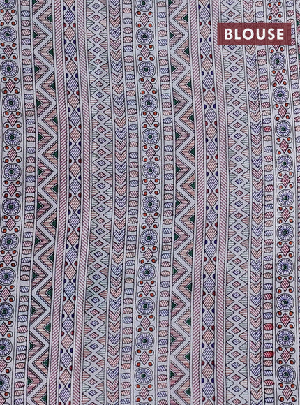 Pochampally silk saree green and cream with allover ikat woven buttas and madhubani prints