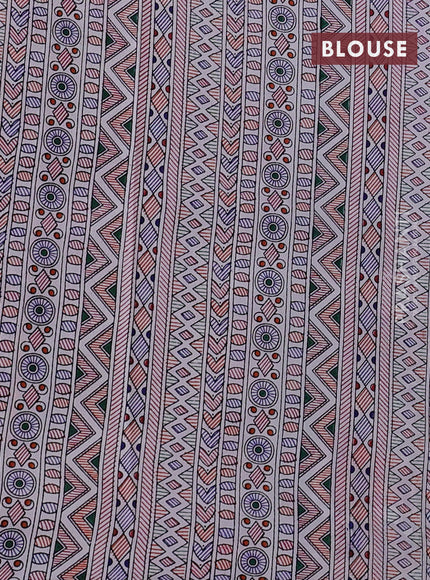 Pochampally silk saree dark pink and cream with allover ikat woven buttas and madhubani prints