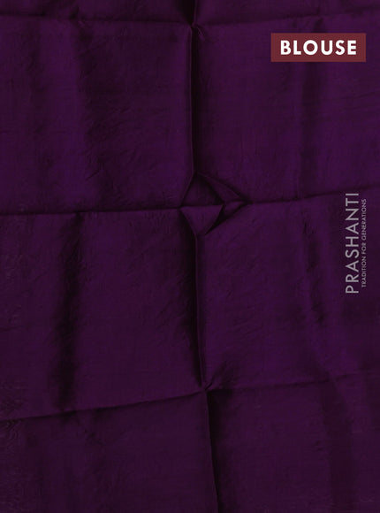 Banarasi tissue silk saree beige and purple with allover zari woven brocade weaves and zari woven border