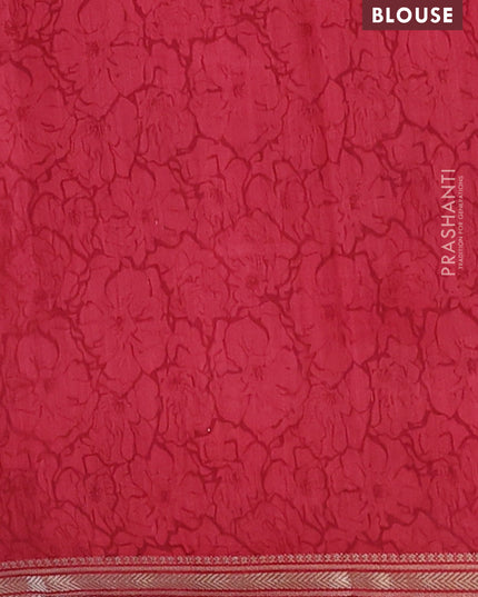 Muslin silk saree black and maroon with floral butta prints and zari woven border