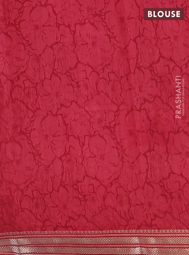 Muslin silk saree black and maroon with floral butta prints and zari woven border