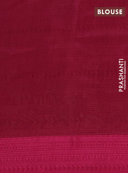 Chanderi silk cotton saree mild peach and wine shade with allover prints and thread woven border