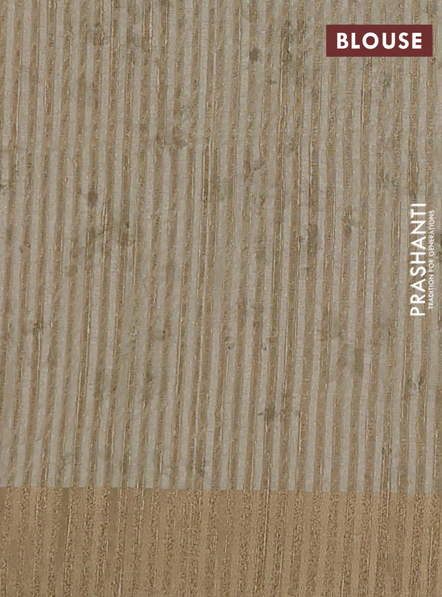Semi matka saree pista green with allover floral prints & sequence work and zari woven border